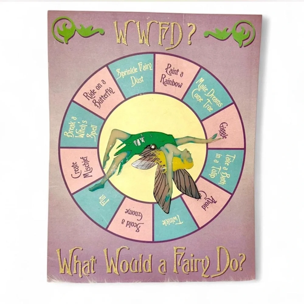 Purple Fairy Spinner Folder Wall Art Game Dainty Decor Rare Y2K Accoutrements